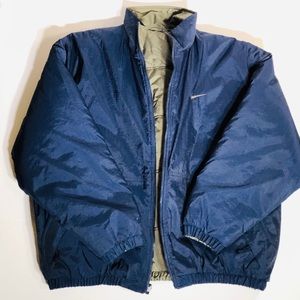 Nike Men’s Sz Large Reversible Blue & Taupe Jacket